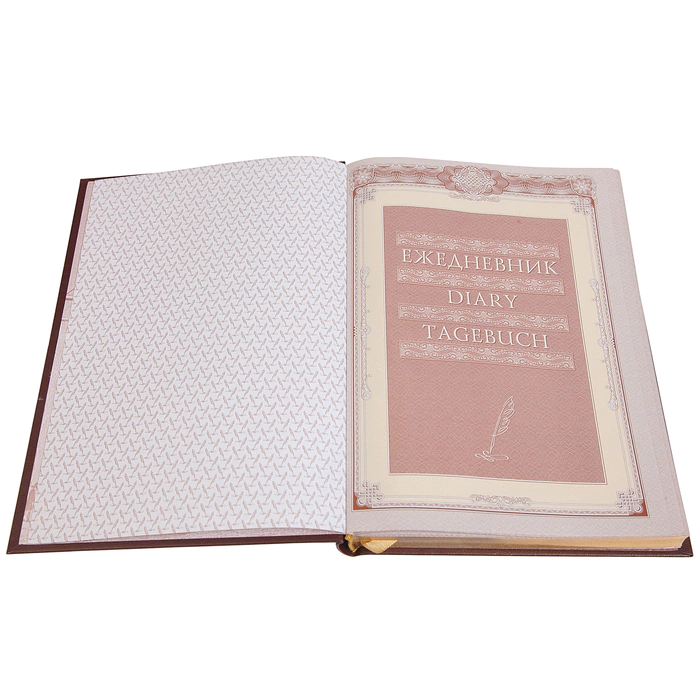 A5 leather-bound diary "Railwayman-3" with a nickel-plated cover