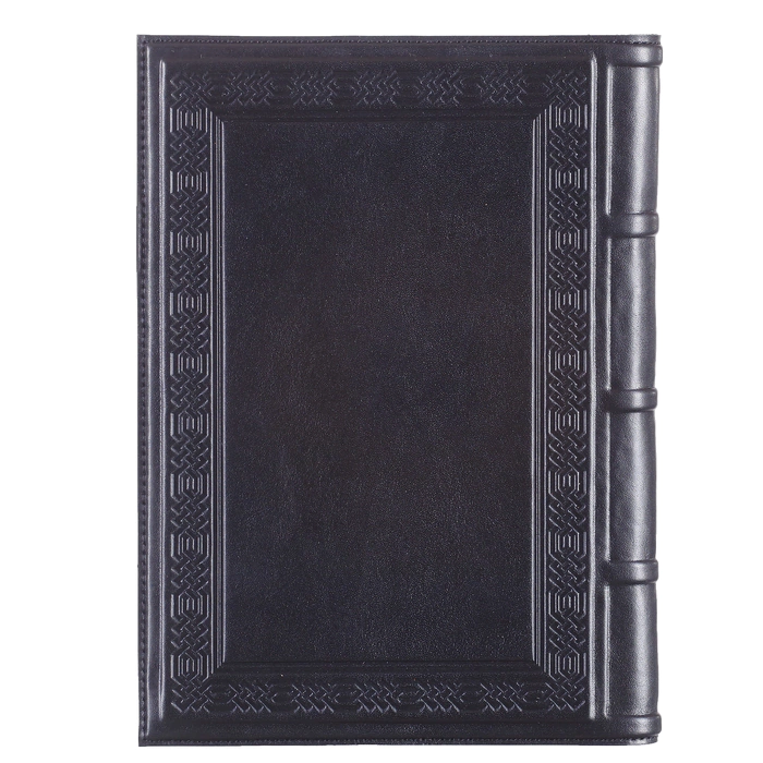 A5 leather-bound diary "To the Builder-6" with a nickel-plated cover