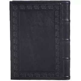 A5 leather-bound diary "Metallurg-3" with a nickel-plated cover