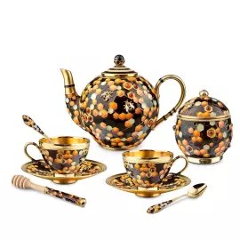 Сервиз чайный серебряный "Соты" на 2 персоны