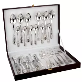 Столовый десертный набор из серебра "Классический" 24 предмета, на 6 персон