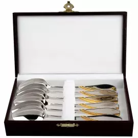 Набор чайных ложек из серебра "Изящный" на 6 персон