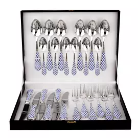 Столовый десертный набор из серебра "Елизаветинский" 24 предмета, на 6 персон