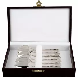 Набор кофейных ложек из серебра "Европейский" на 6 персон