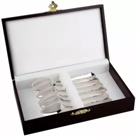 Набор кофейных ложек из серебра "Европейский" на 6 персон