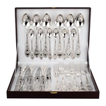 Столовый набор из серебра "Государственный Герб РФ" 24 предмета, на 6 персон