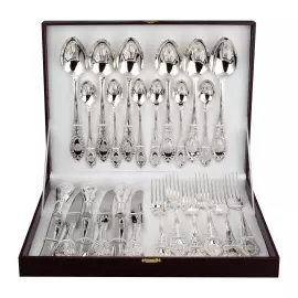 Столовый набор из серебра "Государственный Герб РФ" 24 предмета, на 6 персон