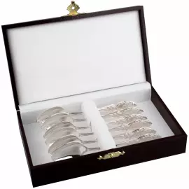 Набор кофейных ложек из серебра "Государственный Герб РФ" на 6 персон