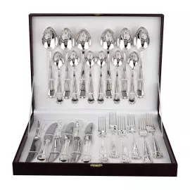 Столовый десертный набор из серебра "Европейский" 24 предмета, на 6 персон