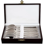 Набор чайных ложек из серебра "Европейский" на 6 персон