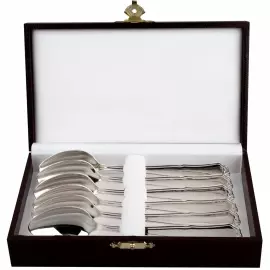 Набор чайных ложек из серебра "Европейский" на 6 персон