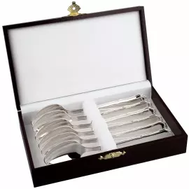 Набор чайных ложек из серебра "Европейский" на 6 персон