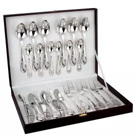 Столовый десертный набор из серебра "Элегант" 24 предмета, на 6 персон