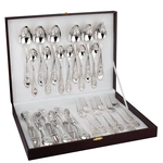 Столовый десертный набор из серебра "Государственный Герб РФ" 24 предмета, на 6 персон