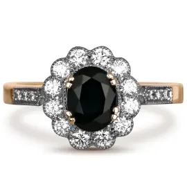 Кольцо из красного золота с сапфиром и бриллиантами Кольцо из красного золота с сапфиром и бриллиантами