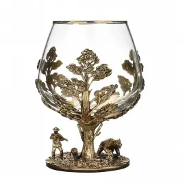 Набор бокалов для коньяка "Волки и Охота на медведя"