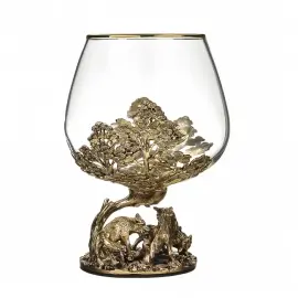 Набор бокалов для коньяка "Волки и Охота на медведя"