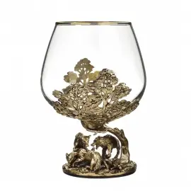 Набор бокалов для коньяка "Волки и Охота на медведя"