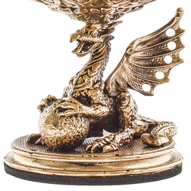 Set of 2 glasses for cognac "Dragon on a ball" in a wooden box