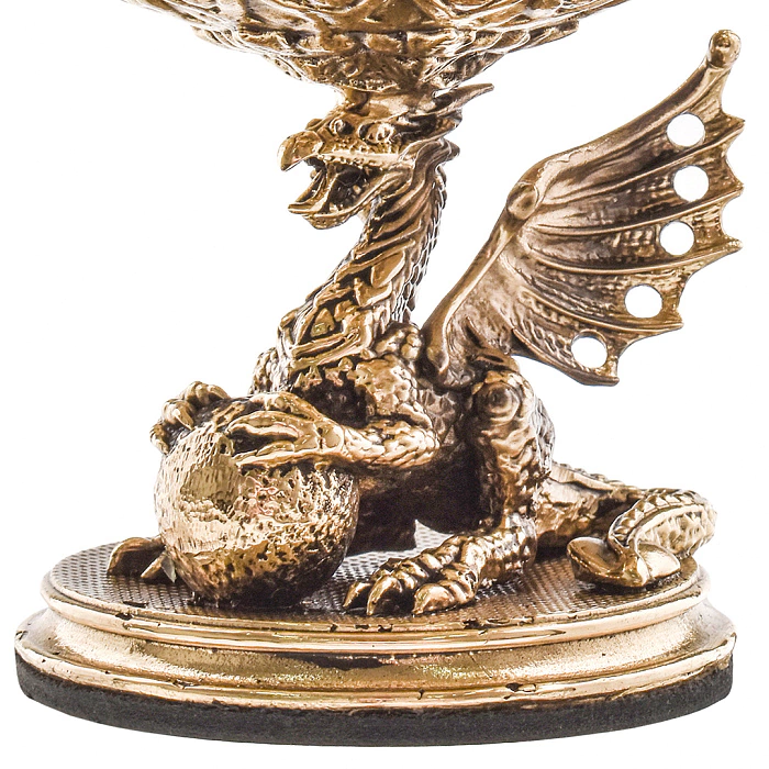 A set of 4 glasses for cognac "Dragon on a ball" in a wooden box