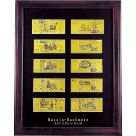 Набор подарочный в деревянной раме "Рубли" Banconota Dorata