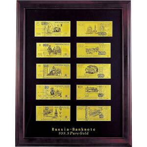 Gift set in a wooden frame "Rubles" Banconota Dorata