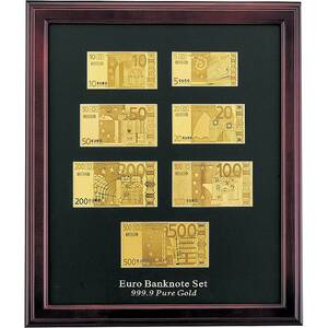 Gift set in a wooden frame "Euro" Banconota Dorata