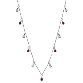 Колье из белого золота с бриллиантами и рубинами Колье из белого золота с бриллиантами и рубинами