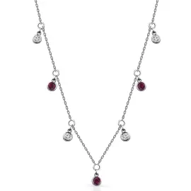 Колье из белого золота с бриллиантами и рубинами Колье из белого золота с бриллиантами и рубинами