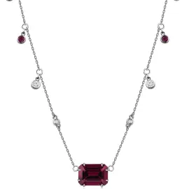 Колье из белого золота с гранатом, рубинами и бриллиантами Колье из белого золота с гранатом, рубинами и бриллиантами