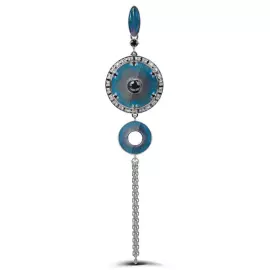 Подвеска из белого золота с сапфирами и бриллиантами