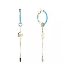 Серьги из желтого золота с аметистами и бриллиантами