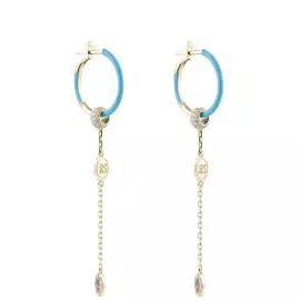 Серьги из желтого золота с аметистами и бриллиантами