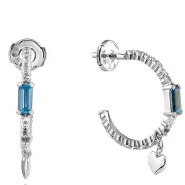 Серьги из белого золота с сапфирами и шпинелями