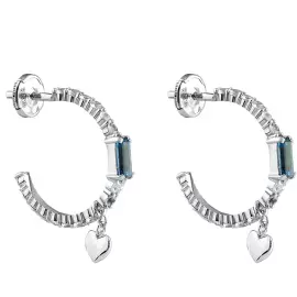 Серьги из белого золота с сапфирами и шпинелями