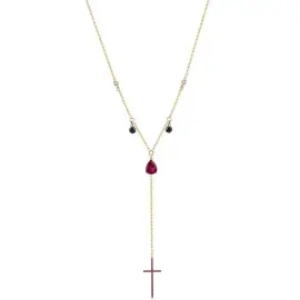 Колье из желтого золота с топазами, рубинами и бриллиантами Колье из желтого золота с топазами, рубинами и бриллиантами