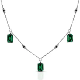 Колье из белого золота с турмалинами и бриллиантами Колье из белого золота с турмалинами и бриллиантами