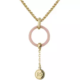 Yellow gold necklace with three removable coral and diamond pendants