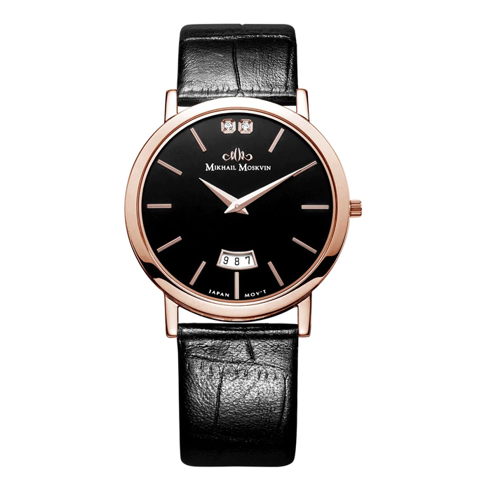 Наручные кварцевые часы Mikhail Moskvin Elegance с черным ремешком