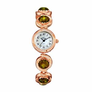 Yaroslav's Lincor Flora Quartz Wristwatch with cubic zirconia and amber