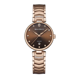 Наручные кварцевые часы Mikhail Moskvin Elegance коричнево-золотистые