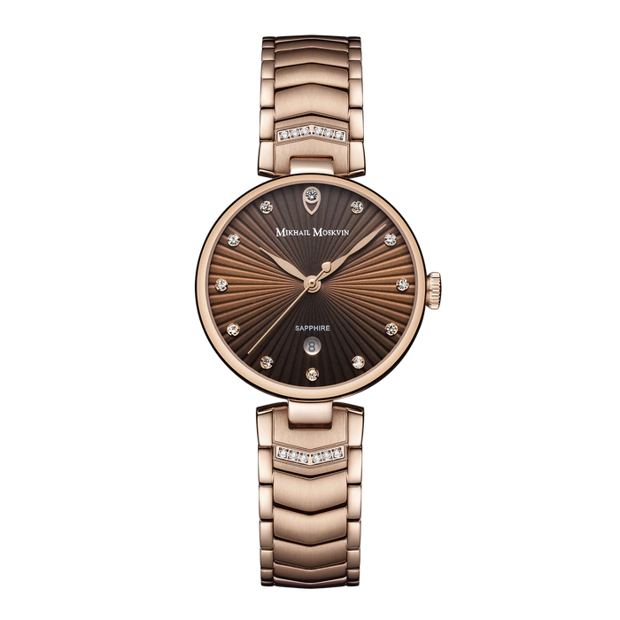 Наручные кварцевые часы Mikhail Moskvin Elegance коричнево-золотистые