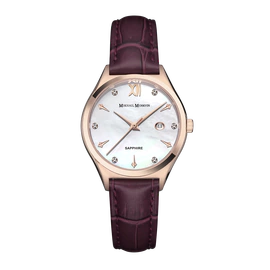 Наручные кварцевые часы Mikhail Moskvin Elegance с бордовым ремешком