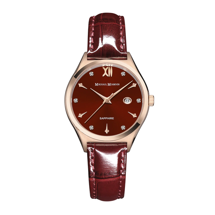 Наручные кварцевые часы Mikhail Moskvin Elegance с красным ремешком