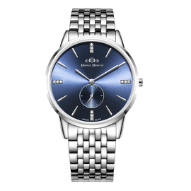 Наручные кварцевые часы Mikhail Moskvin Elegance сине-серебристые