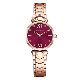 Наручные кварцевые часы Mikhail Moskvin Elegance красные с золотистым ремешком