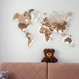 Карта мира многоуровневая 3D "Sandstorm" на заказ Карта мира многоуровневая 3D "Sandstorm" на заказ