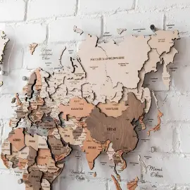 Карта мира многоуровневая 3D "Sandstorm" на заказ Карта мира многоуровневая 3D "Sandstorm" на заказ