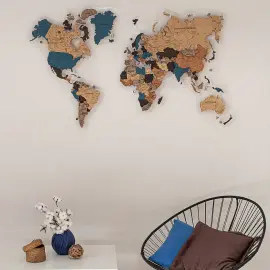 Карта мира многоуровневая 3D "Indigo" на заказ Карта мира многоуровневая 3D "Indigo" на заказ