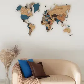 Карта мира многоуровневая 3D "Indigo" на заказ Карта мира многоуровневая 3D "Indigo" на заказ